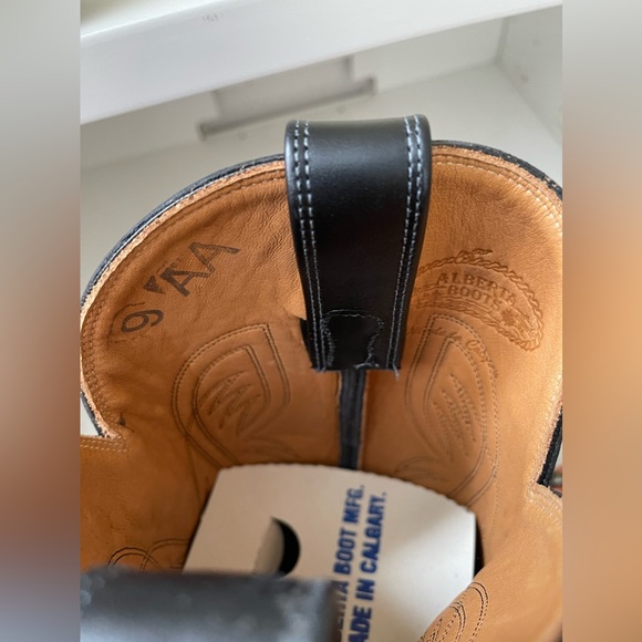 NWT Alberta Boot Black Cowhide Leather Western Cowboy Boots Women Size 9 US - Picture 5 of 8